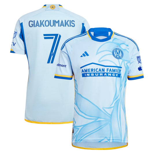 Giorgos Giakoumakis Atlanta United FC Team 2024 The Resurgens Kit Authentic Player Jersey - Light Blue