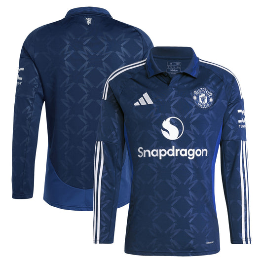 Manchester United Team Away Shirt 2024-25 - Long Sleeve Custom Jersey - Blue