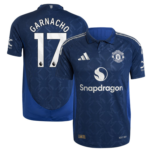 Manchester United EPL Team Away Shirt 2024-2025 with Garnacho 17 printing Jersey - blue
