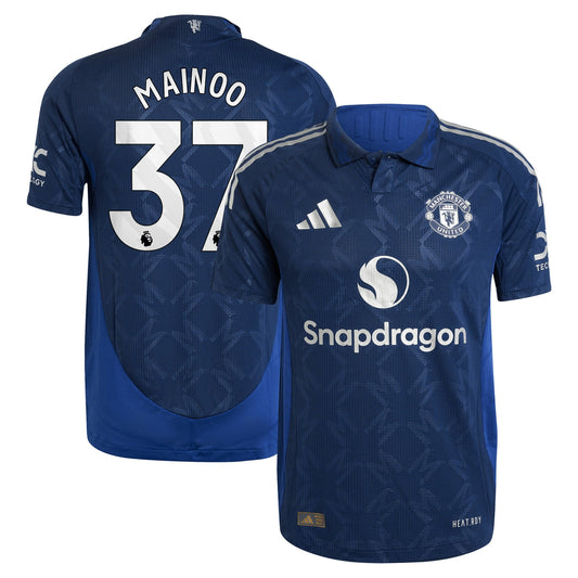 Manchester United EPL Team Away Shirt 2024-25 with Mainoo 37 printing Jersey - Blue