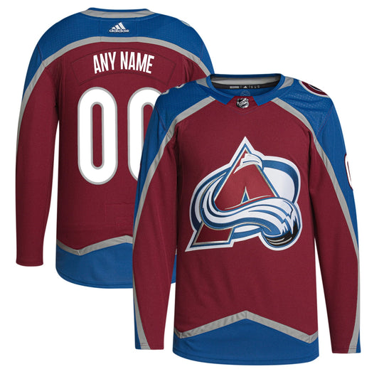 Colorado Avalanche Team Home Primegreen Custom Jersey - Burgundy