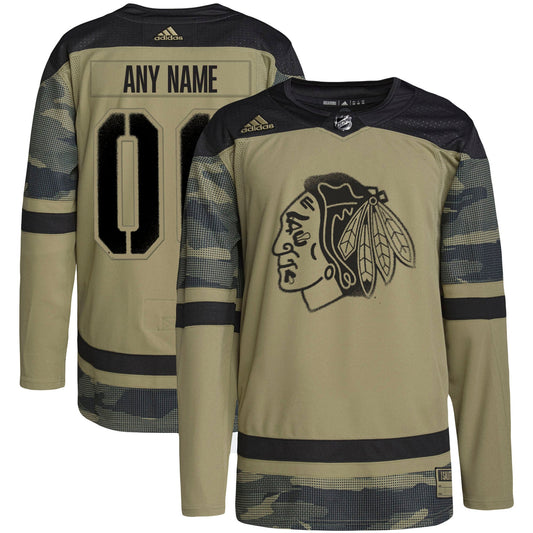 Chicago Blackhawks Team Military Appreciation Team Custom Practice Jersey - Camo