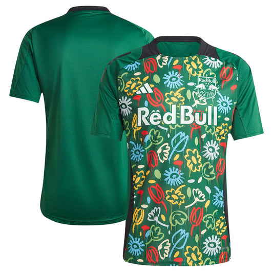New York Red Bulls Team 2024 One Planet Pre-Match Top - Green