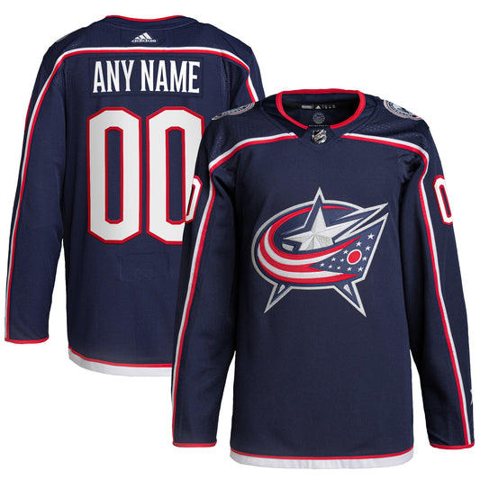 Columbus Blue Jackets Team Home Primegreen Custom Jersey - Navy