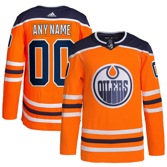 Edmonton Oilers Team Home Primegreen Custom Jersey - Orange
