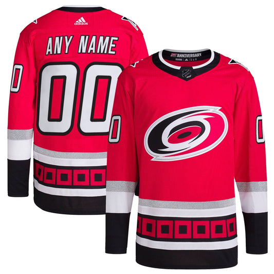 Carolina Hurricanes Team 25th Anniversary Primegreen Custom Jersey - Red