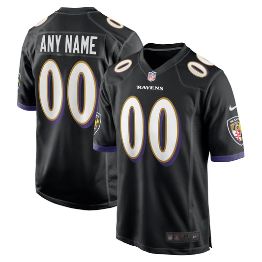 Baltimore Ravens Team Alternate Custom Game Jersey - Black