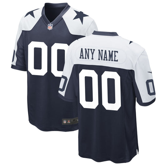 Dallas Cowboys Team Alternate Custom Game Jersey - Navy
