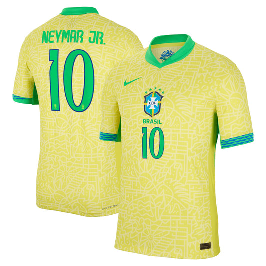 Neymar Jr. Brazil National Team Team 2024 Home Match Player Jersey – Yellow