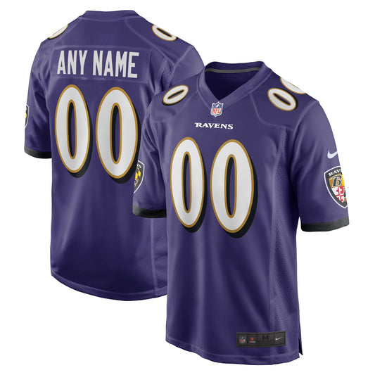 Baltimore Ravens Team Custom Game Jersey - Purple