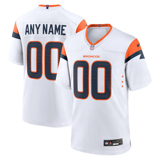 Denver Broncos Team Custom Game Jersey - White