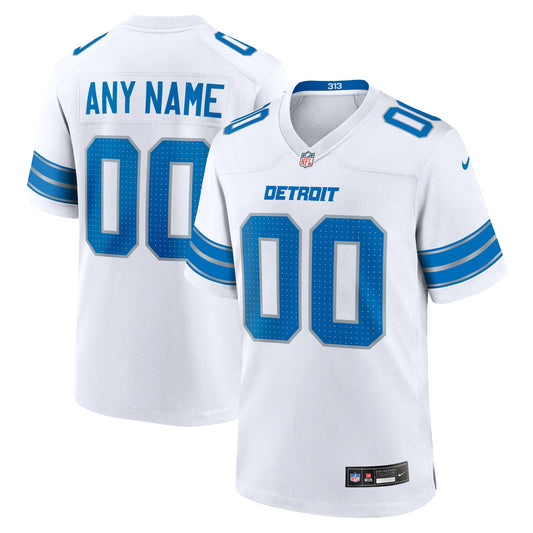 Detroit Lions Team Custom Game Jersey - White