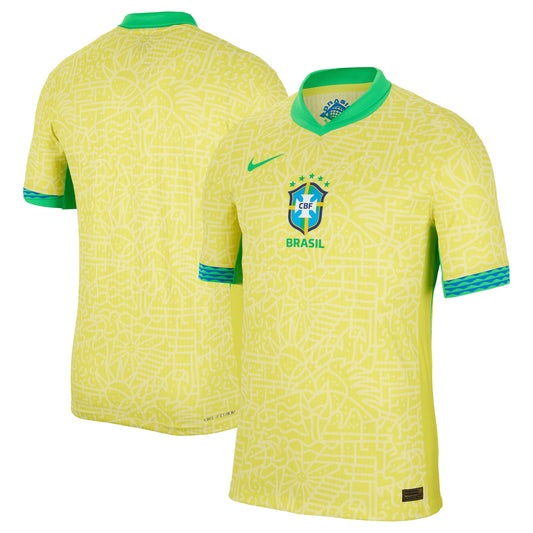 Brazil National Team Team 2024 Home Match Custom Jersey – Yellow