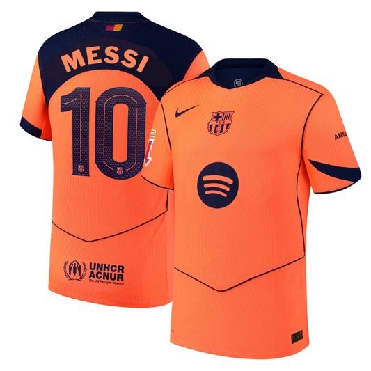 Lionel Messi Barcelona Third Player Jersey Orange 2025–26 Premium Fan Edition Soccer Jersey - Orange