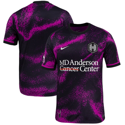 Nike Houston Dash Cosmic Storm Jersey in black and purple with MD Anderson Cancer Center logo