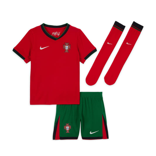 Portugal Team Home 2024/25 - Little Kids Custom Jersey - Red
