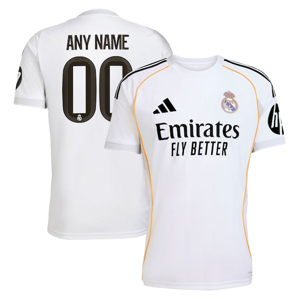 Official-Adidas Real Madrid 2025/26 Home Replica Custom Jersey White