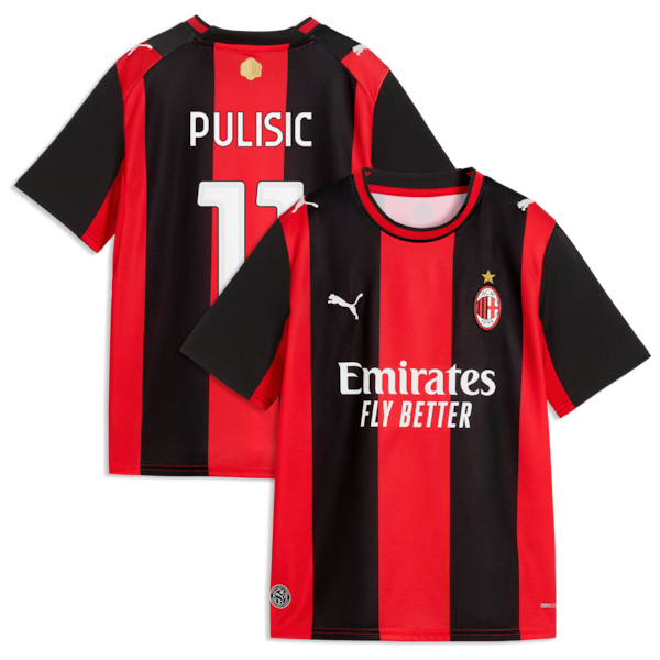 Official-Puma Christian Pulisic AC Milan 2026/27 Home Replica Jersey Black/Red