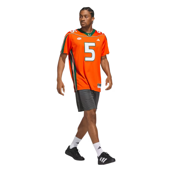 Andre Johnson Miami Hurricanes Official-Adidas Home It's Back Premier Jersey - Orange