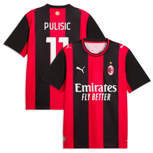 Official-Puma Christian Pulisic AC Milan 2026/27 Home Replica Jersey Black/Red