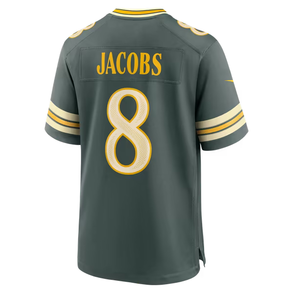 Josh Jacobs Green Bay Packers Official-Nike 2026 Rivalries Collection Game Jersey - Green