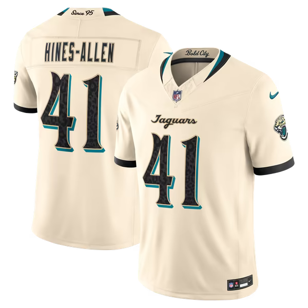 Josh Hines-Allen Jacksonville Jaguars Official-Nike 2026 Rivalries Collection Stitched Limited Jersey - Natural