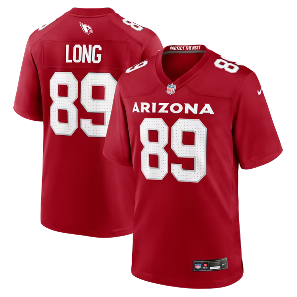Hunter Long Arizona Cardinals Official-Nike Team Game Jersey - Cardinal