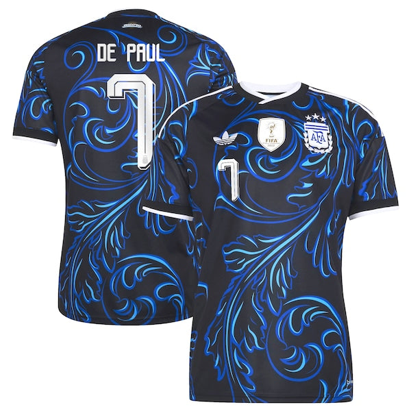 Official-Adidas Rodrigo De Paul Argentina National Team 2026 Away Replica Jersey Black