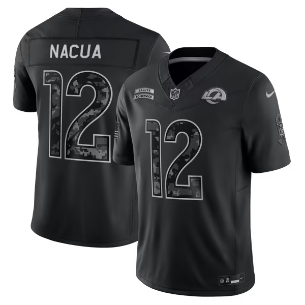 Puka Nacua Los Angeles Rams Official-Nike 2026 Salute to Service Stitched Limited Jersey - Black