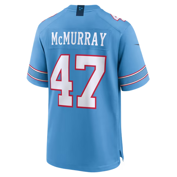 Jalen McMurray Tennessee Titans Official-Nike Team Game Jersey - Light Blue