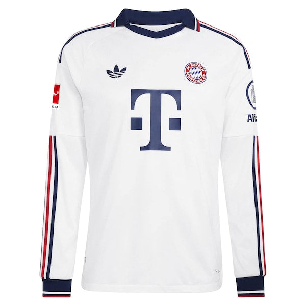 Bayern Munich Official-Adidas 2026/27 Away On-Field Authentic Long Sleeve Patch Jersey - White