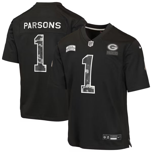 Micah Parsons Green Bay Packers Official-Nike Youth 2026 Salute to Service Game Jersey - Black