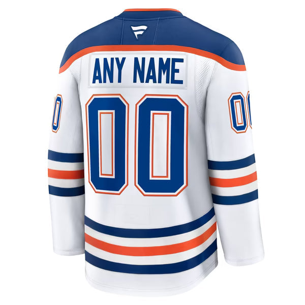 Teams Fans Shop Edmonton Oilers Fanatics Away Premium Custom Jersey - White