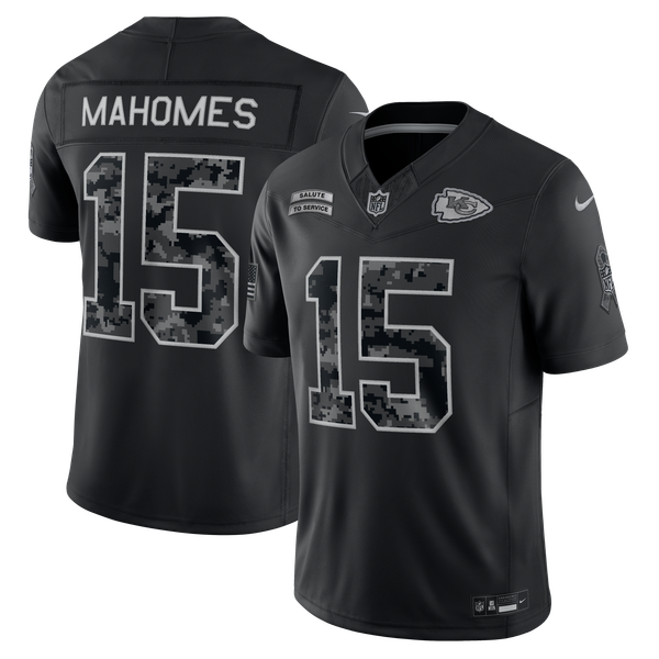 Patrick Mahomes Kansas City Chiefs Official-Nike 2026 Salute to Service Stitched Limited Jersey - Black