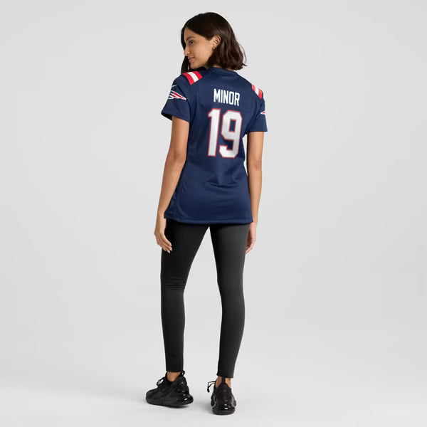 Kobee Minor New England Patriots Official-Nike Women's Team Game Jersey - Navy