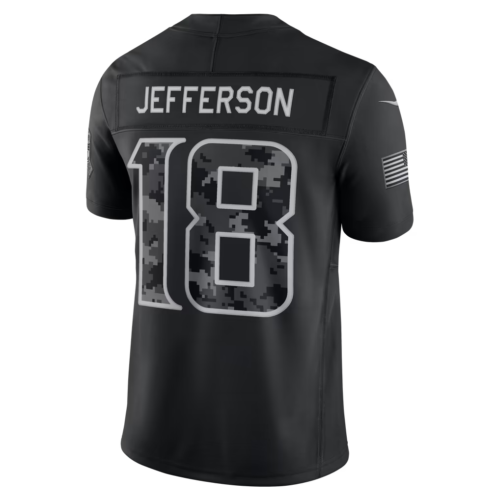 Justin Jefferson Minnesota Vikings Official-Nike 2026 Salute to Service Stitched Limited Jersey - Black