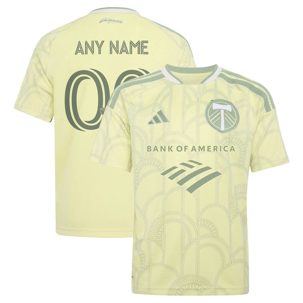 Official-Adidas Portland Timbers Youth 2026 Civic Stadium Kit Replica Custom Jersey Yellow