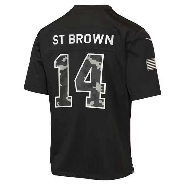 Amon-Ra St. Brown Detroit Lions Official-Nike Youth 2026 Salute to Service Game Jersey - Black