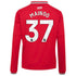 Official-Adidas Kobbie Mainoo Manchester United 2026/27 Home Replica Long Sleeve Jersey Red