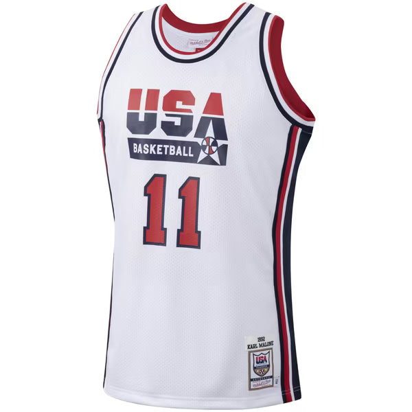 Teams Fans Shop Mitchell & Ness Karl Malone 1992 USA Jersey White