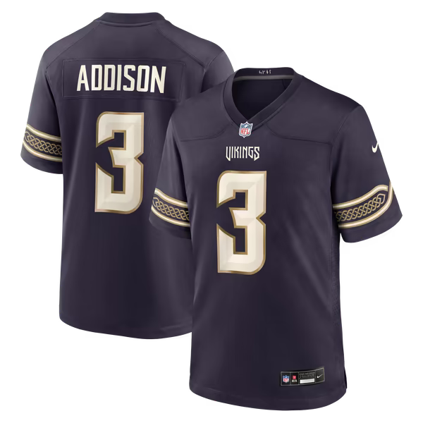Jordan Addison Minnesota Vikings Official-Nike 2026 Rivalries Collection Game Jersey - Purple