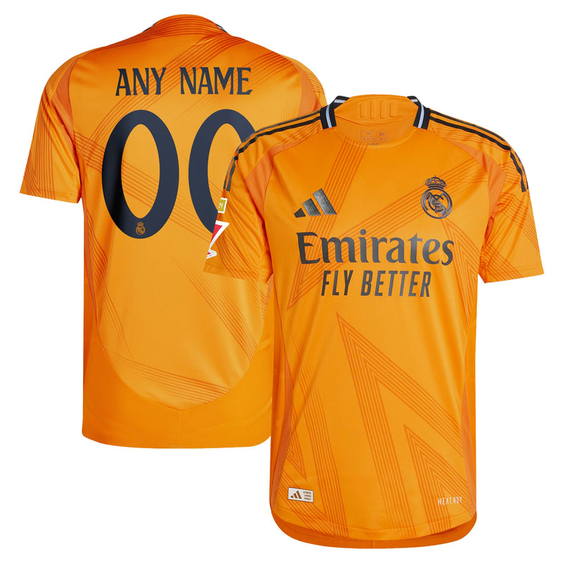 Real Madrid adidas 2024/25 Away Shirt Custom Jersey - Orange