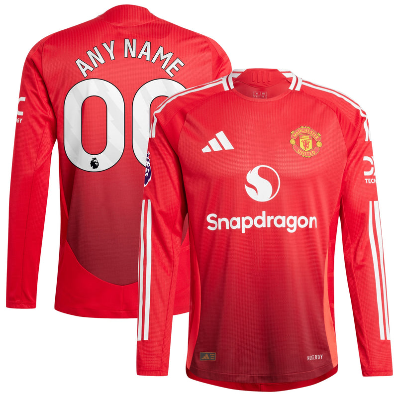 Manchester United adidas Shirt 2024/2025 Home Custom Long Sleeve Jersey - Red