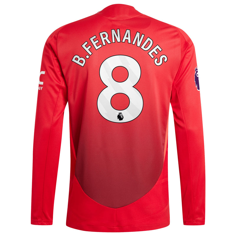 Bruno Fernandes Manchester United Shirt 2024/2025 Home Long Sleeve Player Jersey - Red