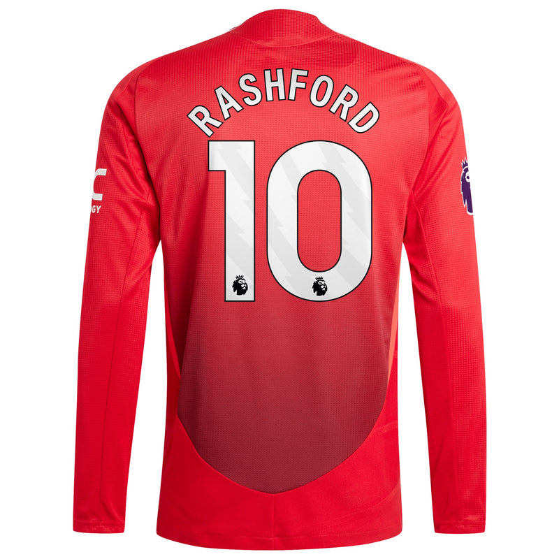 Marcus Rashford Manchester United Shirt 2024/2025 Home Long Sleeve Player Jersey - Red