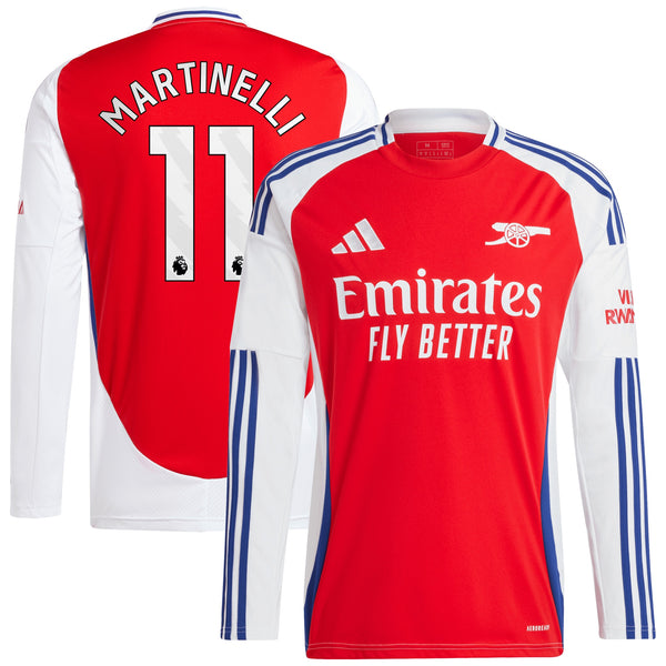 Gabriel Martinelli Arsenal adidas 2024/25 Home Long Sleeve Player Jersey – Red