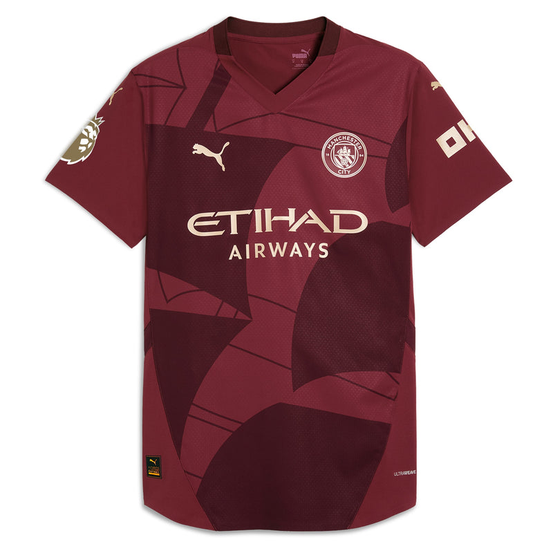 Erling Haaland 9 Manchester City Puma Shirt 2024/25 Third Player Jersey - Burgundy