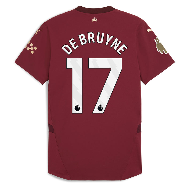 Kevin De Bruyne 17 Manchester City Puma Shirt 2024/25 Third Player Jersey - Burgundy