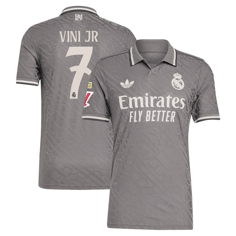 Vini Jr. Real Madrid adidas Shirt 2024/25 Third Player Jersey - Charcoal