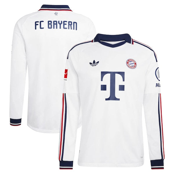 Bayern Munich Official-Adidas 2026/27 Away On-Field Authentic Long Sleeve Patch Jersey - White